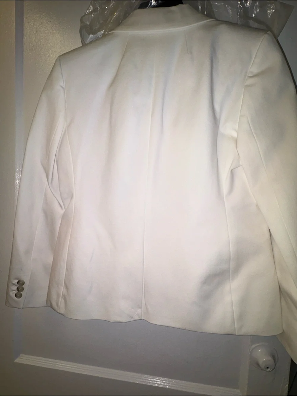 J. Crew Petite Devon Blazer in Bi-Stretch Cotton Blend- ivory
